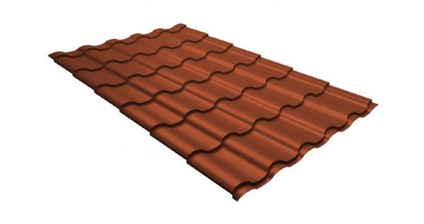Металлочерепица кредо GL 0,5 GreenСoat Pural RR 750 кирпично-красный (RAL 8004 терракота) купить в Миассе