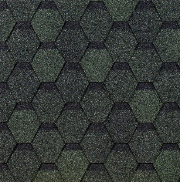 Гибкая черепица EURASIA Docke, Коллекция ШЕСТИГРАННИК Зелёный купить в Миассе