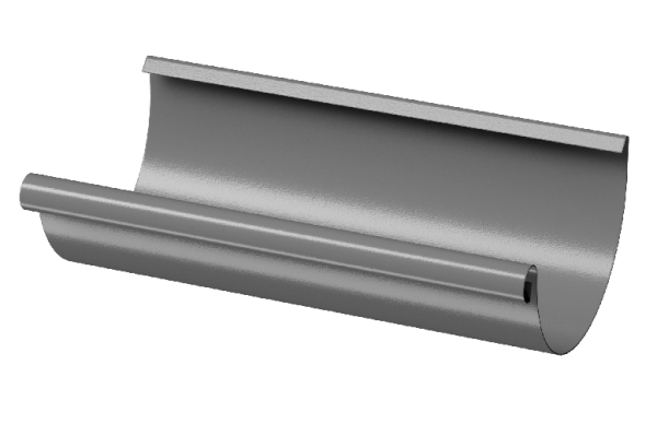 Желоб полукруглый D125 3 м Döcke STAL PREMIUM Графит, (RAL 7024) купить в Миассе