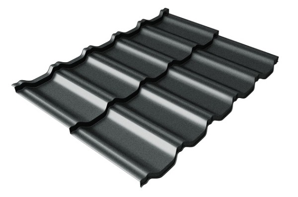 Металлочерепица модульная Квинта Uno Grand Line c 3D резом 0,5 GreenСoat Pural Matt RR2Н3 (RAL 7016 антрацитово-серый) купить в Миассе