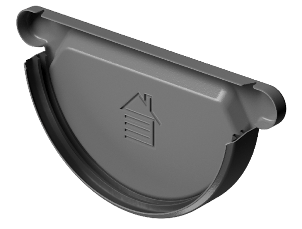 Заглушка желоба D125 Döcke STAL PREMIUM Графит, (RAL 7024) купить в Миассе