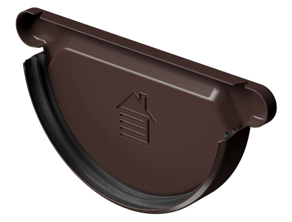 Заглушка желоба D125 Döcke STAL PREMIUM Шоколад, (RAL 8019) купить в Миассе