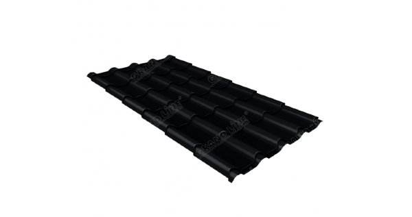 Металлочерепица камея 0,45 Drap RAL 9005 черный купить в Миассе