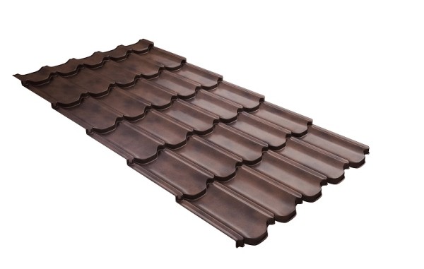 Металлочерепица квинта плюс с  3D резом 0,45 Safari Twincolor Brown купить в Миассе