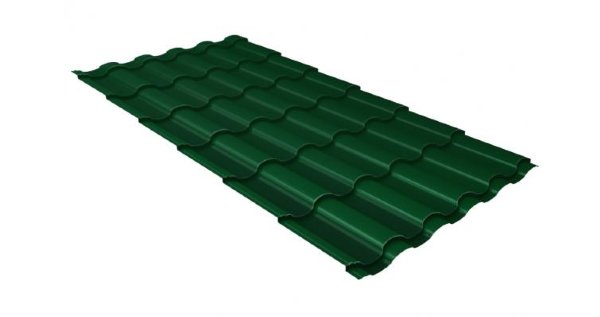 Металлочерепица кредо 0,5 Satin RAL 6005 зеленый мох купить в Миассе