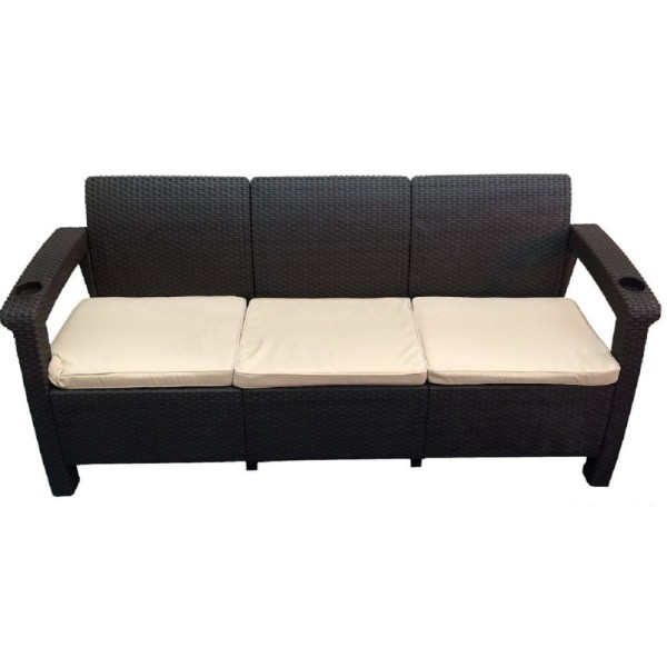 Трёхместный диван  Yalta Sofa 3 Seat венге купить в Миассе