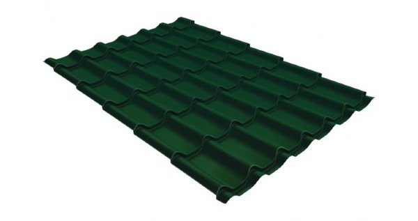 Металлочерепица классик GL 0,5 Quarzit lite RAL 6005 зеленый мох купить в Миассе