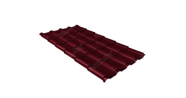 Металлочерепица камея 0,5 Satin RAL 3005 красное вино купить в Миассе