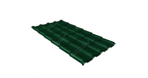 Металлочерепица камея 0,5 Satin RAL 6005 зеленый мох купить в Миассе