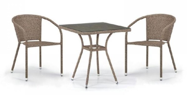 Комплект плетеной мебели AFINA из иск. ротанга T282BNT/Y137C-W56 Light Brown 2Pcs купить в Миассе