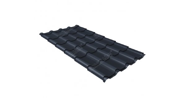 Металлочерепица камея 0,5 Satin RAL 7024 мокрый асфальт купить в Миассе
