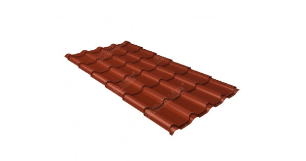 Металлочерепица камея 0,5 Satin RAL 8004 терракота купить в Миассе