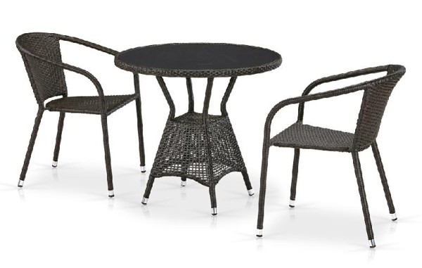 Комплект плетеной мебели AFINA из иск. ротанга T707ANS/Y137C-W53 Brown 2Pcs купить в Миассе