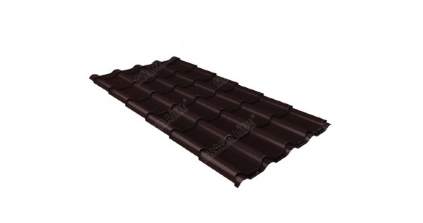 Металлочерепица камея 0,5 Satin RAL 8017 шоколад купить в Миассе