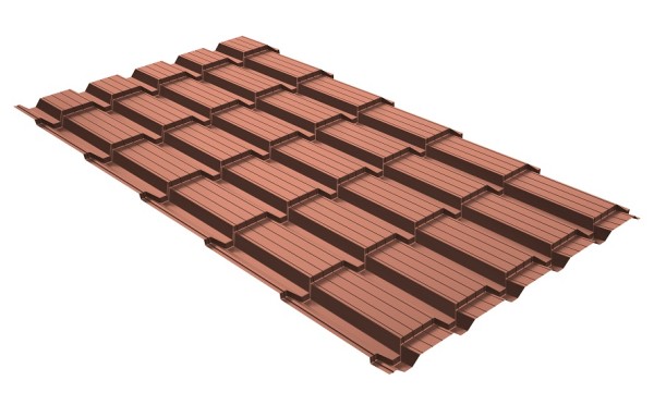 Металлочерепица GL квадро профи 0,5 Quarzit Cuprum Steel купить в Миассе
