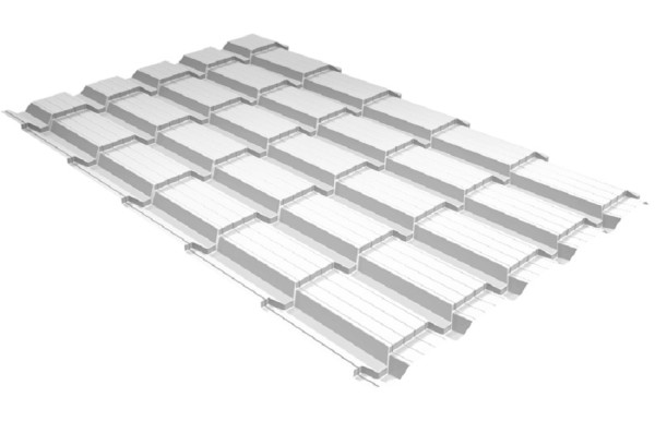 Металлочерепица GL квадро профи 0,5 Satin RAL 9003 сигнальный белый купить в Миассе