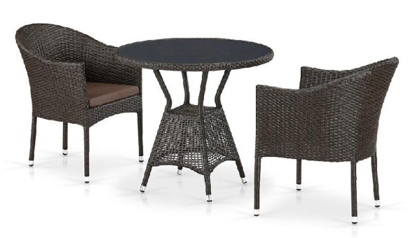 Комплект плетеной мебели AFINA из иск. ротанга T707ANS/Y350-W53 Brown 2Pcs купить в Миассе