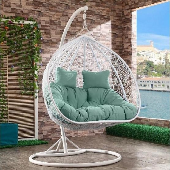 Кресло Подвесное из искусственного ротанга AFM-109A White/Green купить в Миассе
