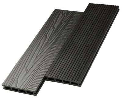 Террасная доска ДПК NanoWood двусторонняя New 3D тиснение + вельвет Графит