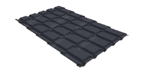Металлочерепица GL квадро профи 0,5 Satin RAL 7024 мокрый асфальт купить в Миассе