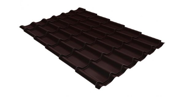 Металлочерепица классик 0,5 Satin RAL 8017 шоколад купить в Миассе