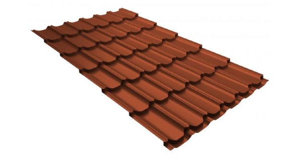 Металлочерепица квинта плюс 0,5 GreenCoat Pural RR 750 кирпично-красный (RAL 8004 терракота) купить в Миассе